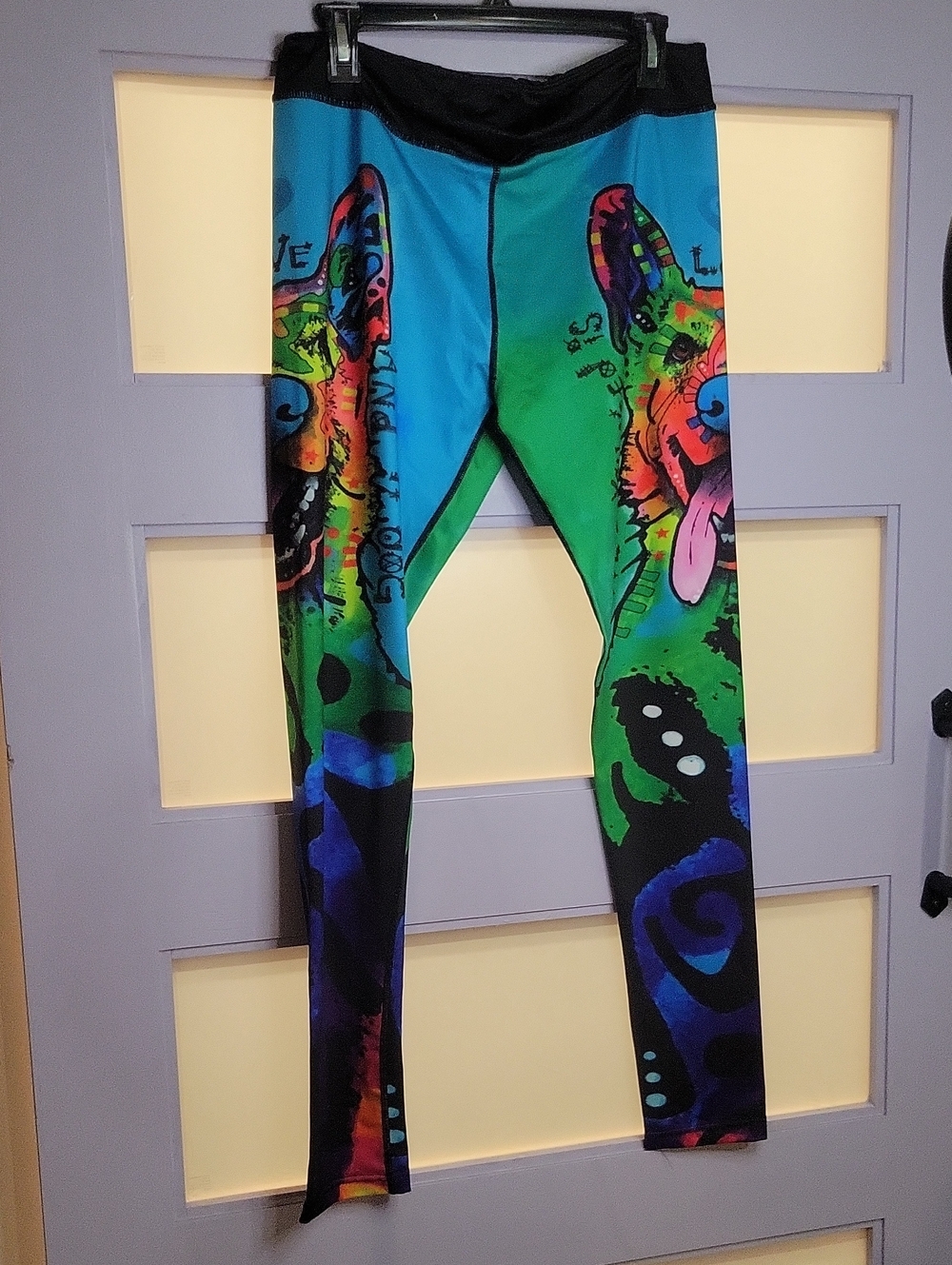 Vibrant Multicolor Dog Print Leggings - Women